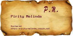 Pirity Melinda névjegykártya